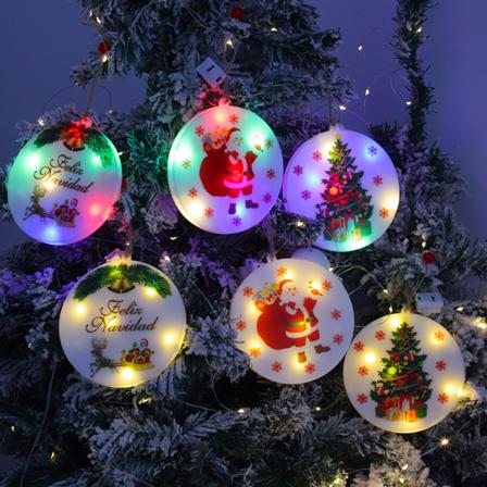 Julgranshänge med tomtedekoration, ljusslinga för julfesten Color Reindeer 12 * 12cm