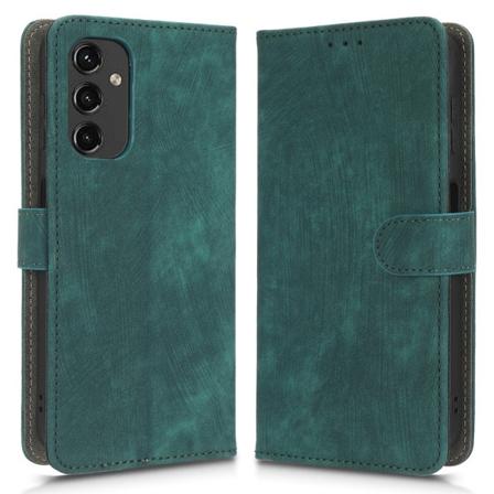 SKALO Samsung A14 4G/5G Flip Cover m. pung i PU-læder - Grøn Green