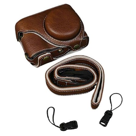 Kameraveske i PU-skinn med bøffeltekstur for Panasonic Lumix DMC-ZS99 DMC-TZ99 med S