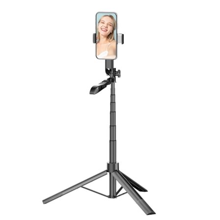 Selfie-stick - Universell - 360° stabilisator - Plastikk ABS - Innebygd LED-lys