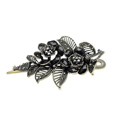 Hårklämma Retro Hårnål För Kvinnor Black Rose Flower Style