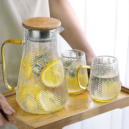 3 stk. Glas Vandkande Kold Kande Tepotte Pitcher