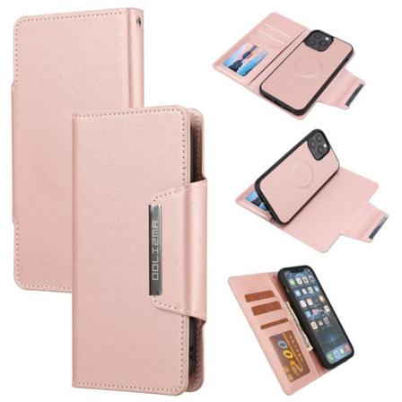 Iphone 13 Pro Max Dolizma 2 I 1 Magnet Plånboksfodral - Roséguld Rosa Guld