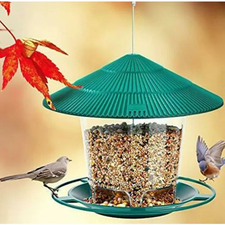 Utendørs Fuglemater Vanntett Lysthus Hengende Villfuglmater Utendørs Beholder med Dekorativ Stropp Fuglemater Hage