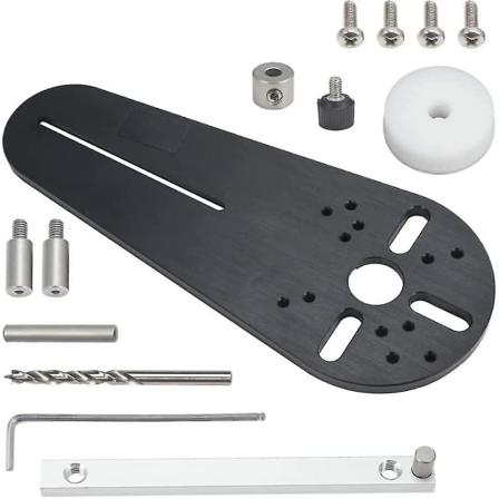 Sirkelfresing Bakelitt Trebearbeiding Sirkelfresing Elektrisk håndtrimmer Tilbehør Type C Fresesirkeljigg (svart+sølv) - Perfet