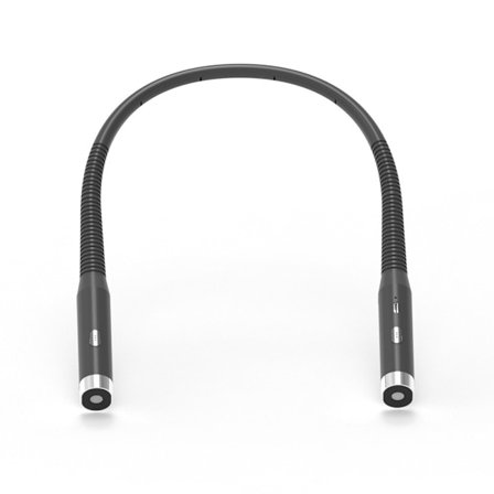 1 stk. Nakkelampe, Oppladbar Leselampe for Sengen, 3 Farger og 3 Justerbare Lysstyrkenivåer, 360° Sammenleggbar, USB LED Leselampe for T