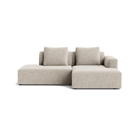 Como kleines Chaiselongue-Sofa, rechts | open end, Genesis Grau/Beige, schlichtes elegantes Design, hochwertiger Komfort, Stoffbezug, 83cm