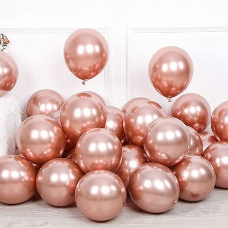 50 st Rose Gold Ballonger, 10 tum Metal Rose Gold Ballonger för Fest (Rose)