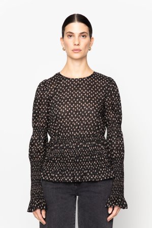 CAMILLA PIHL - Elsa Top - Taupe Flower Print SizeXS