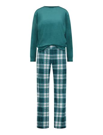 Pj Set Velours Check Pyjamas Grønn Hunkemöller*Betinget Tilbud