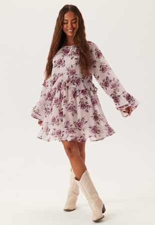 BUBBLEROOM Short Frill Dress Floral/Patterned L