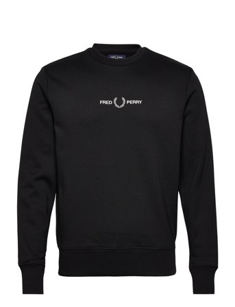 Fred Perry Embroidered Sweatshirt - Black - L