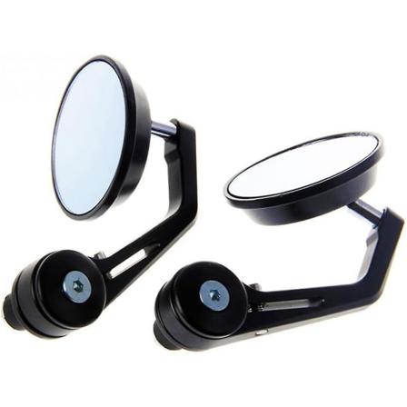 Universal Motorcykelbackspegel Svart Retro Stil Bakspegel Motorcykelstyre Ändbackspeglar