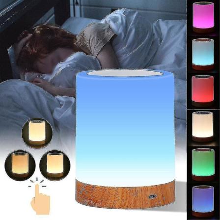 6-värinen LED-yövalo, himmennettävä kosketuslamppu, USB-ladattava