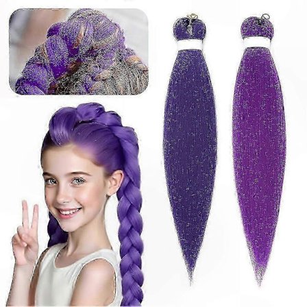 Esivenytetty violetti hiustenpidennys lapsille - Anime Cosplay -asustetarvike Halloween Demon Hunter Rumi -tyylinen peruukki