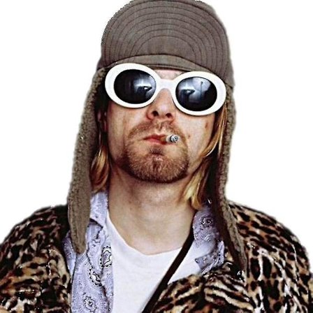 Kule Nirvana Kurt Cobain-inspirerte Clout-solbriller, hvite