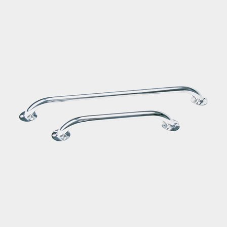 Boat handle / grab rail, round profile with angled end, for screw, acid-resistant stainless steel, 500 x Ø22 mm
