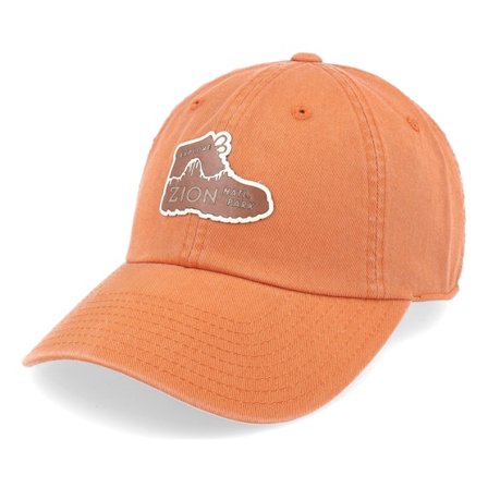 American Needle - Orange unconstructed Keps - Zion Leatherhead Slouch Burnt Orange Dad Cap @ Hatstore