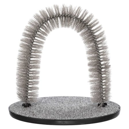 Massage- og pelsplejebue, kat, 36 × 33 cm, grå