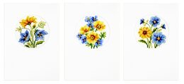 Broderipakke Kort Vårblomster 3-pk - Vervaco