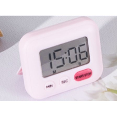 Rosa, barnens kökstimer, timer med strömbrytare, lämplig