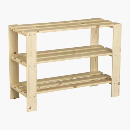 Biltema - Skohylle av tre tre hylleplater