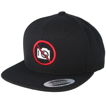 Iconic - Svart snapback Keps - No Photo Black Snapback @ Hatstore