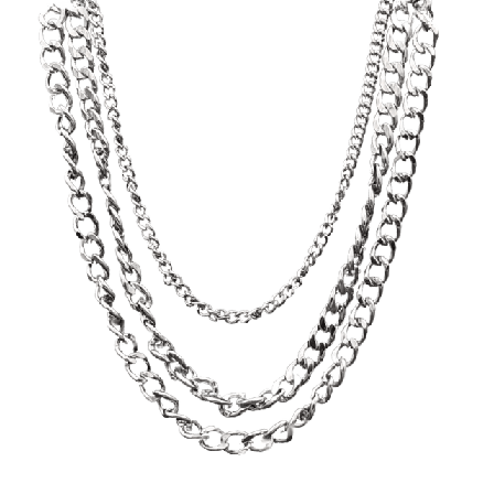 Complement Halsband Med Flera Rader Kedjor I Olika Modeller Dam Silver