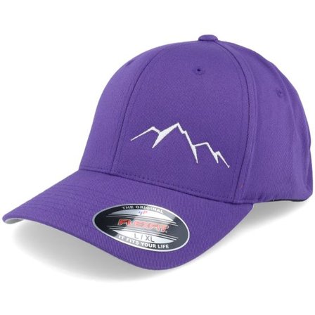Wild Spirit - Lila flexfit Keps - Small Mountain White/Purple Flexfit @ Hatstore