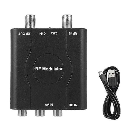 RF-modulator AV till RF-omvandlare M61A AV TILL RF CH3/CH4 Kanal Videoingångsadapter för VHF-demodulatoromvandlare