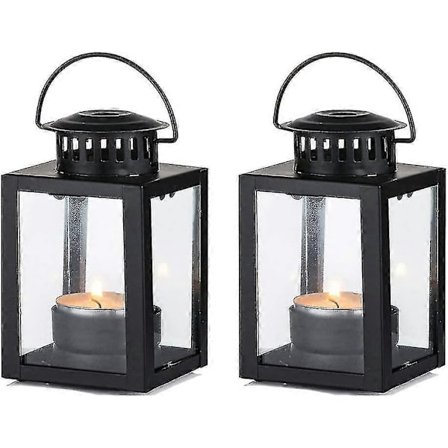 Lyhdyt kynttilöille Puutarhalyhdyt, roikkuvat pienet vintage-tyyliset lyhdyt lämpökynttilöille, Bla Ljus Lämpökynttilänpidike sisä- ja ulkokäyttöön 