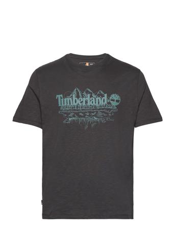 Short Sleeve Graphic Slub Tee Black Designers T-shirts Short-sleeved Black Timberland