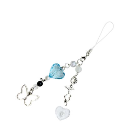 Mote Hjerte Sommerfugl Hengende Anheng Telefon Sjarm Snor Lomme Nøkkelring Stropp Veske Dekorasjon Lommebok Anheng