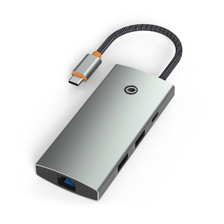 USB C Hub 6 i 1 Adapter Dockstation Stöd 4KHDMI2.0 2xUSB 3.0 PD100W Laddning Rj45 Ethernet-kontakt
