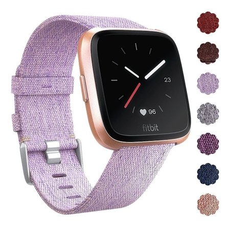 Fitbit Versa nylonkangaskellonauha - Vaaleanvioletti