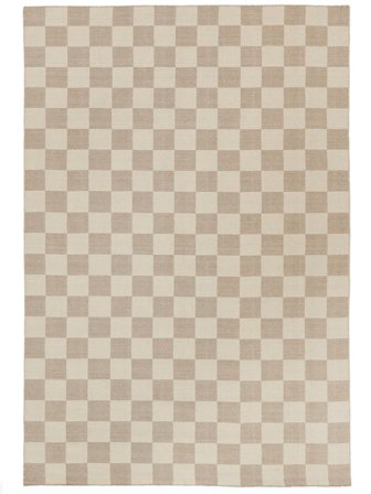 Wol Vloerkleed Checkie Beige