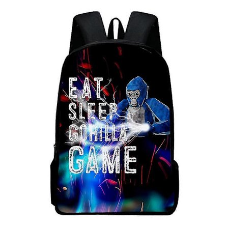 Gorilla Tag 3D Ryggsekk Barn Gutter Jenter Skolesekk Bokveske Reise Student Skulderveske -Sy -Sy (LGL)