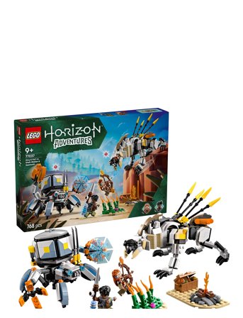 Aloy Og Varl Mod Skjoldgænger Og Savtand Patterned LEGO