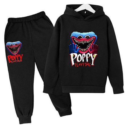 Kids Poppy Playtime Hoodie Set Huggy Wuggy Skräck Cosplay cm zy 130