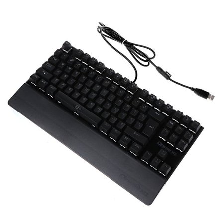 Speltangentbord Datortangentbord Gamer 87Keys Bakgrundsbelyst Ergonomisk USB kabel