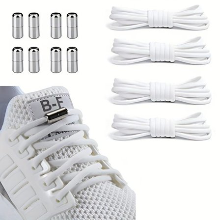 Par Snøreløse Elastiske Sko - Snørebånd uden binding for Sneakers, Voksne og Ældre, One Size Passer Alle