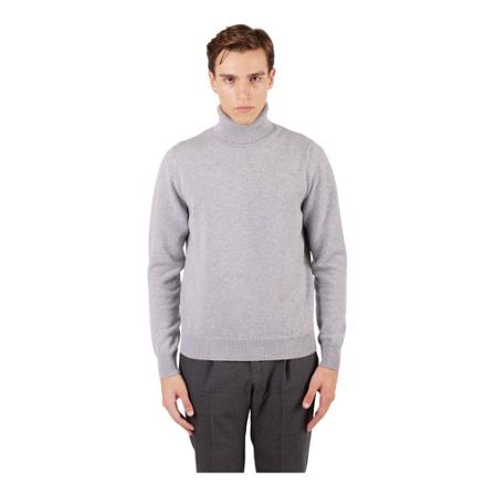 Malo, Round-neck Knitwear Grijs, Heren, Maat:M