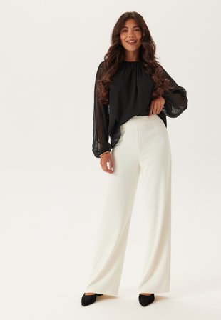 Bubbleroom - Raglan Chiffong Blouse - Black - Kläder