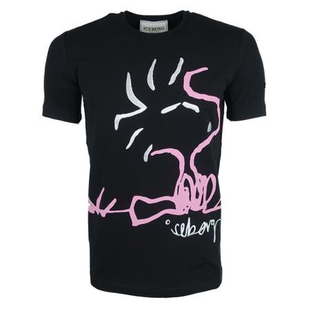 Iceberg, F018 6304 9000 t-shirt Zwart, Heren, Maat:S