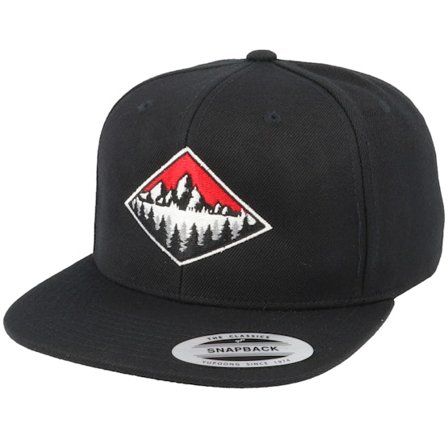 Wild Spirit - Svart snapback Caps - Fir Mountain Emblem Black Snapback @ Hatstore