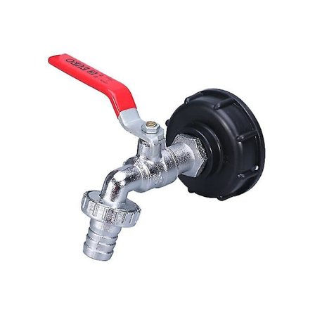 Hane Tank 1000l Regnvandssamler, Ibc Vandtank Adapter 1/2' Dobbelt Regn, Legering Materiale Hane Fremstillet Pp Grov Gevind 60mm (hy)