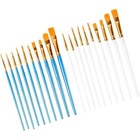 20 pensler, akrylpensler, akvarellpensler, barnemalerpensler, maleverktøy, egnet for ansiktsmaling, kunstmaling, gouache-oljemaling