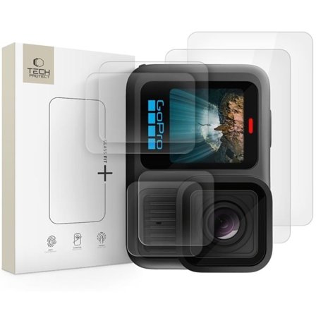 Tech-Protect Glass Fit+ 2-pakning herdet glass til GoPro Hero 13 - gjennomsiktig