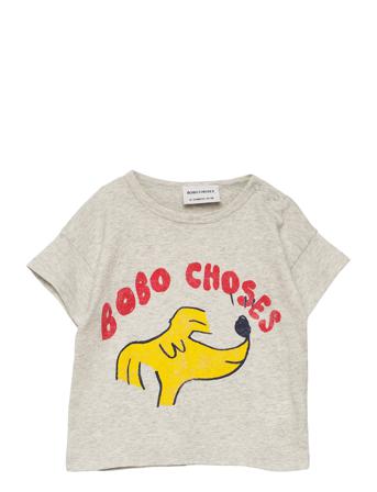 Sniffy Dog Short Sleeve T-Shirt Grey Bobo Choses