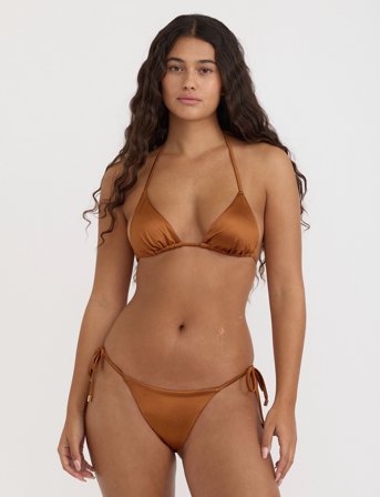 Organic Basics Solar Swim Triangle Bikini Top - Brown - S